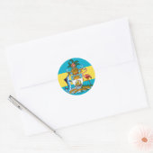 embleem van bahamas ronde sticker (Envelop)