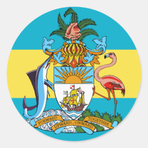 embleem van bahamas ronde sticker