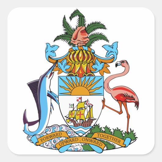embleem van bahamas vierkante sticker (Voorkant)