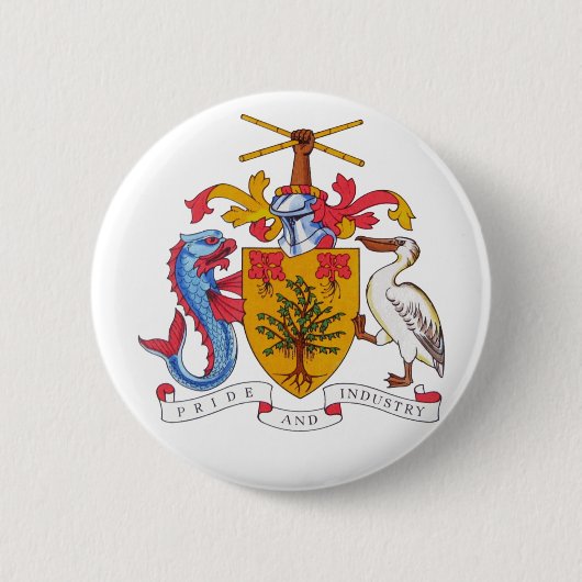 embleem van barbados ronde button 5,7 cm (Voorkant)