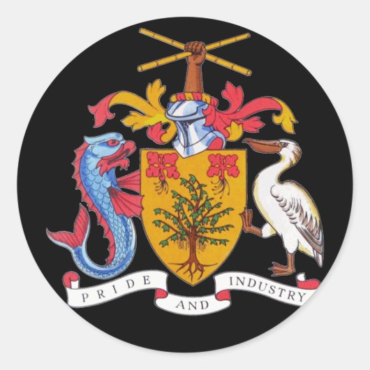 embleem van barbados ronde sticker (Voorkant)