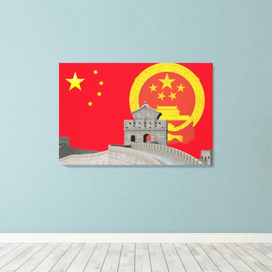Embleem van China Canvas Afdruk (Insitu (Houten vloer))