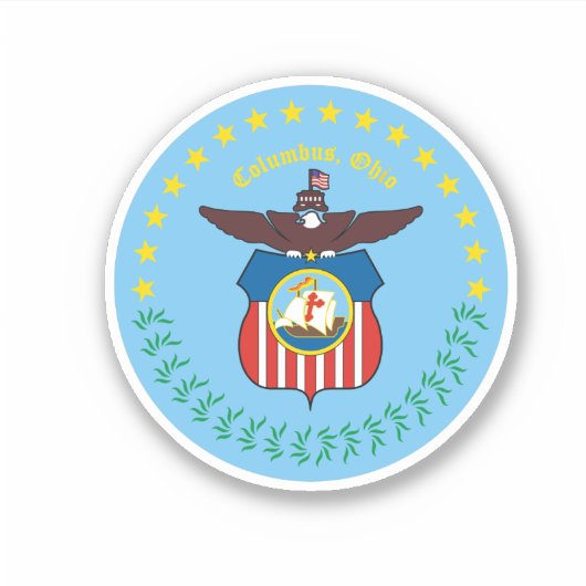 Embleem van Columbus, Ohio Vinyl Sticker (Voorkant)