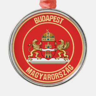 Embleem van de Boedapest-ronde Metalen Ornament