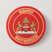 Embleem van de Boedapest-ronde Ronde Button 7,6 Cm (Voorkant)