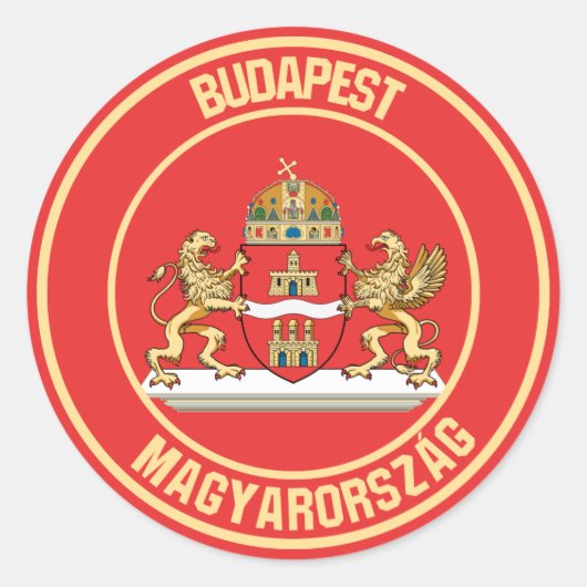Embleem van de Boedapest-ronde Ronde Sticker (Voorkant)