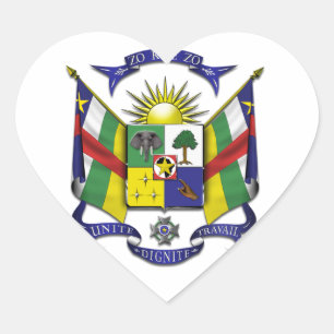embleem van de centraal - afrikaanse republiek hart sticker