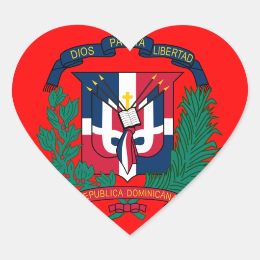 embleem van de dominicaanse republiek hart sticker (Voorkant)