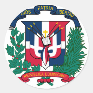 embleem van de dominicaanse republiek ronde sticker