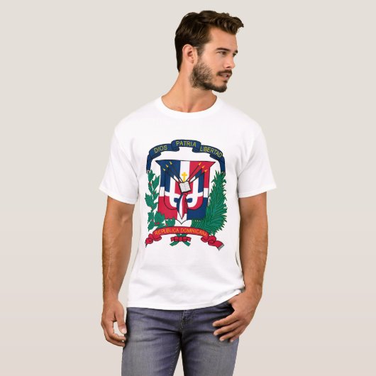 embleem van de dominicaanse republiek t-shirt (Voorkant volledig)