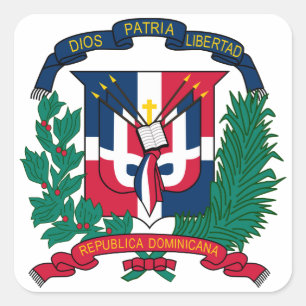 embleem van de dominicaanse republiek vierkante sticker