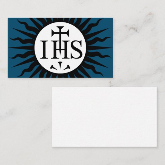 Embleem van de Maatschappij van Jezus Informatiekaartje (Voorkant / Achterkant)