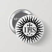 Embleem van de Maatschappij van Jezus Ronde Button 5,7 Cm (Voorkant /achterkant)