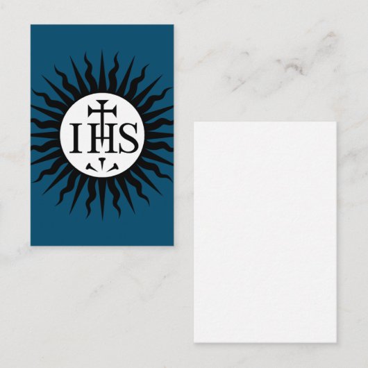 Embleem van de Maatschappij van Jezus Visitekaartje (Voorkant / Achterkant)