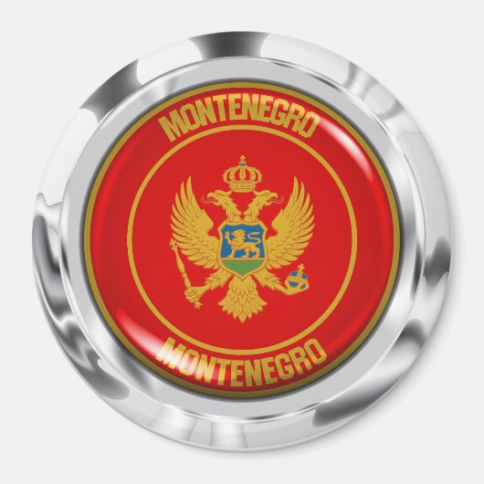 Embleem van de Montenegro-ronde Magneet (Voorkant)