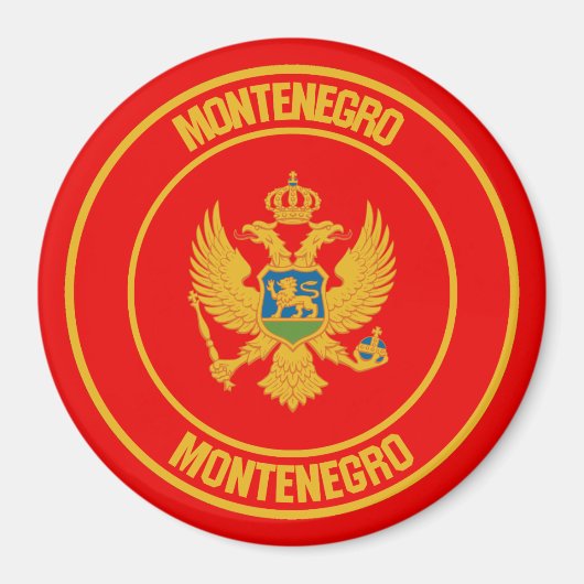 Embleem van de Montenegro-ronde Magneet (Voorkant)