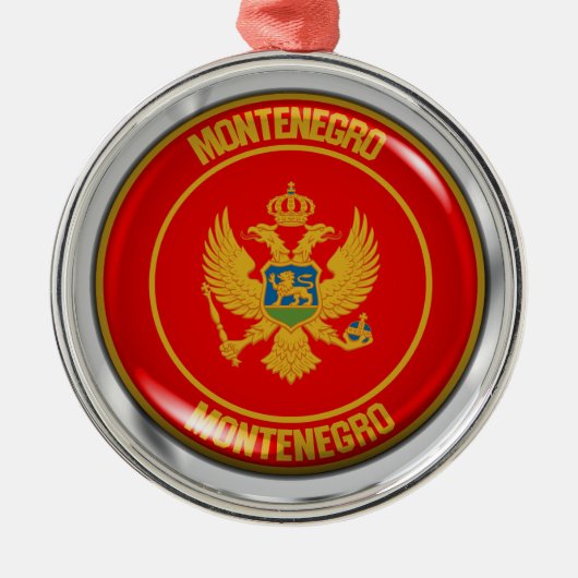 Embleem van de Montenegro-ronde Metalen Ornament (Voorkant)