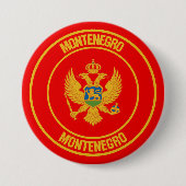 Embleem van de Montenegro-ronde Ronde Button 7,6 Cm (Voorkant)