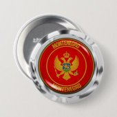 Embleem van de Montenegro-ronde Ronde Button 7,6 Cm (Voorkant /achterkant)
