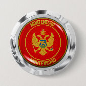 Embleem van de Montenegro-ronde Ronde Button 7,6 Cm (Voorkant)