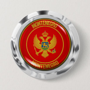 Embleem van de Montenegro-ronde Ronde Button 7,6 Cm