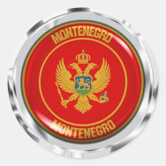 Embleem van de Montenegro-ronde Ronde Sticker (Voorkant)