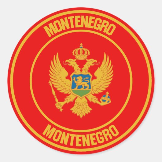 Embleem van de Montenegro-ronde Ronde Sticker (Voorkant)
