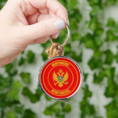 Embleem van de Montenegro-ronde Sleutelhanger (Hand)