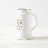 Embleem van de officiële paus van de papacocoaat bierpul (Voorkant rechts)