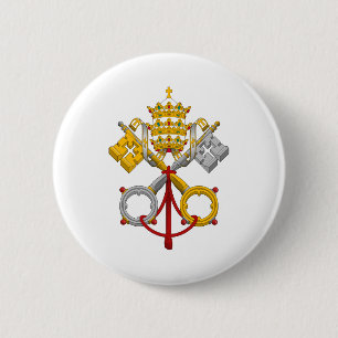 Embleem van de officiële paus van de papacocoaat ronde button 5,7 cm