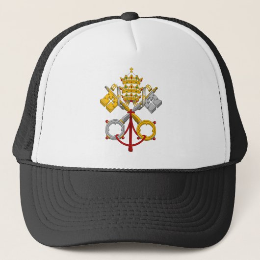Embleem van de officiële paus van de papacocoaat trucker pet (Voorkant)