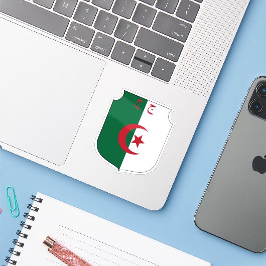 Embleem van de Republiek Algerije (1962-1971) Sticker (Laptop met iPhone)
