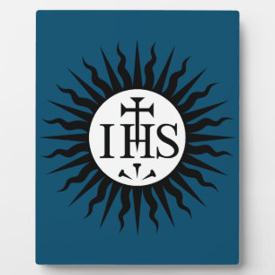 embleem van de Sociëteit van Jezus Monogram Fotoplaat