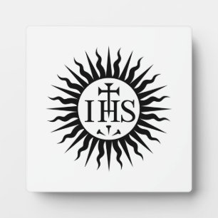 embleem van de Sociëteit van Jezus Monogram Fotoplaat
