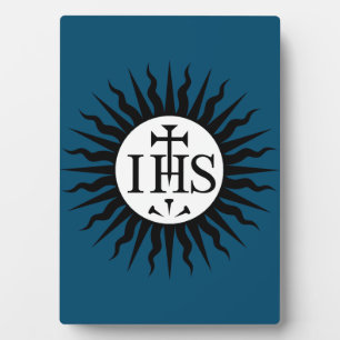 embleem van de Sociëteit van Jezus Monogram Fotoplaat