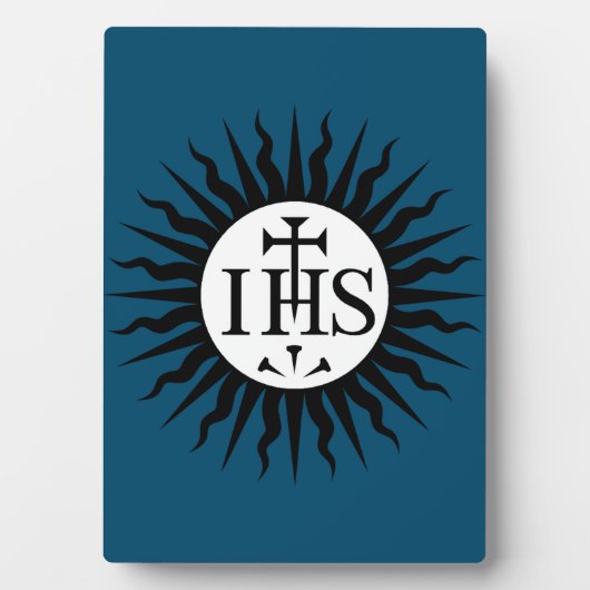 embleem van de Sociëteit van Jezus Monogram Fotoplaat (voorkant)