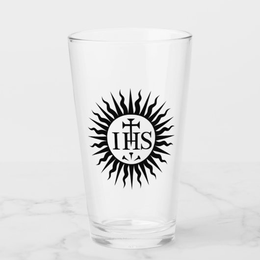 embleem van de Sociëteit van Jezus Monogram Glas (Voorkant)