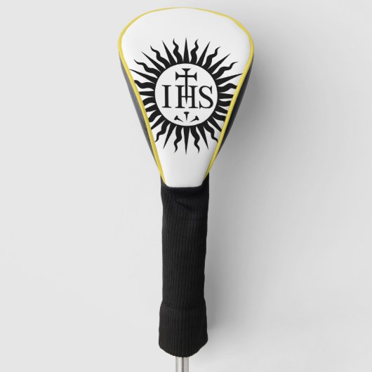embleem van de Sociëteit van Jezus Monogram Golfheadcover (Voorkant)