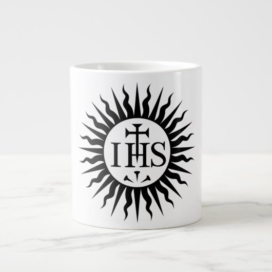 embleem van de Sociëteit van Jezus Monogram Grote Koffiekop (Voorkant)