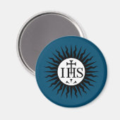 embleem van de Sociëteit van Jezus Monogram Magneet (Voorkant / Achterkant)
