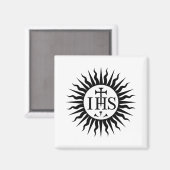 embleem van de Sociëteit van Jezus Monogram Magneet (Voorkant / Achterkant)