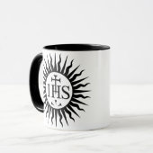 embleem van de Sociëteit van Jezus Monogram Mok (Voorkant links)