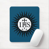 embleem van de Sociëteit van Jezus Monogram Muismat (Met muis)