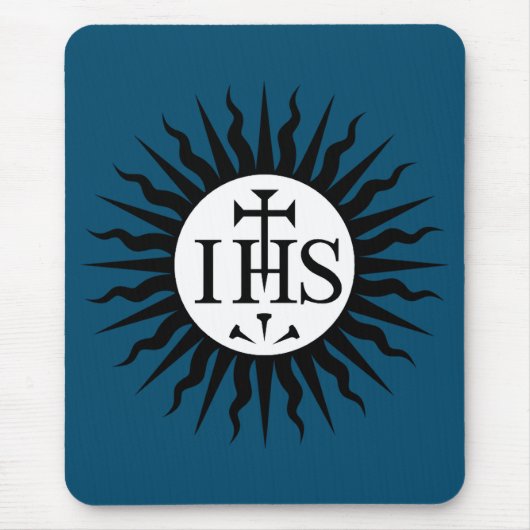 embleem van de Sociëteit van Jezus Monogram Muismat (Voorkant)