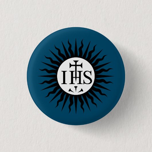 embleem van de Sociëteit van Jezus Monogram Ronde Button 3,2 Cm (Voorkant)