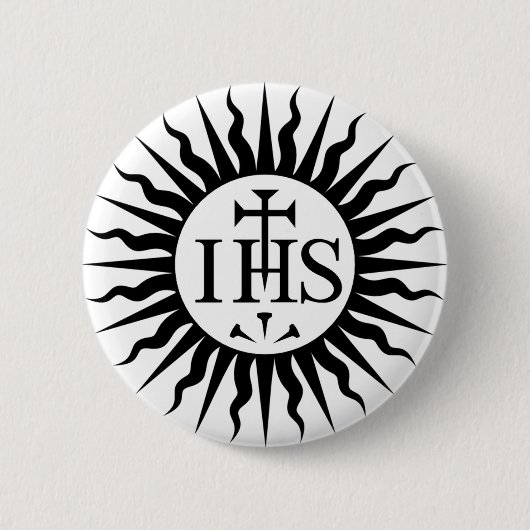 embleem van de Sociëteit van Jezus Monogram Ronde Button 5,7 Cm (Voorkant)