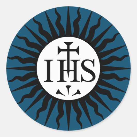 embleem van de Sociëteit van Jezus Monogram Ronde Sticker (Voorkant)