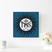 embleem van de Sociëteit van Jezus Monogram Vierkante Klok (Huis)