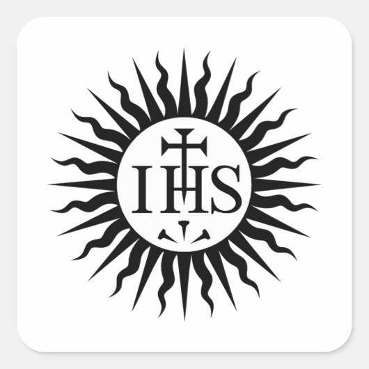 embleem van de Sociëteit van Jezus Monogram Vierkante Sticker (Voorkant)