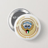 Embleem van de staat Koeweit Ronde Button 5,7 Cm (Voorkant /achterkant)